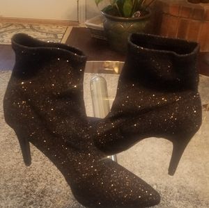 Black bling fashion boots size 10